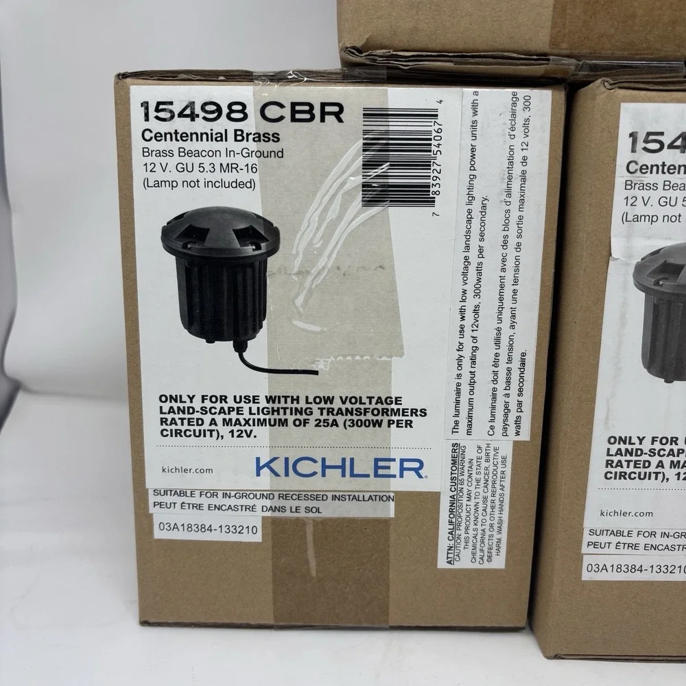 New In Box Kichler 15498 Brass Single Light 4-1/4